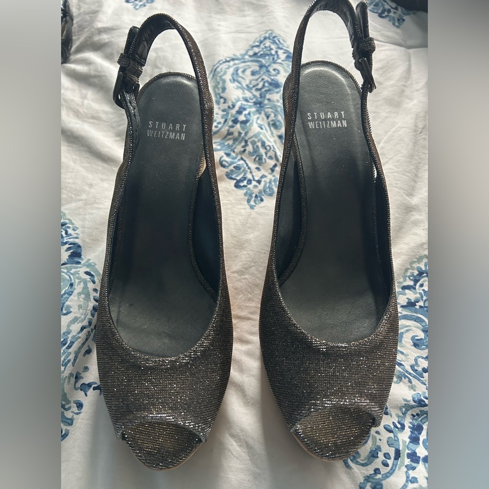 Stuart Weitzman Women's Black Slingback Shoes